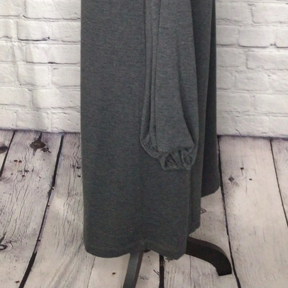 LOFT Gray Jersey Knit Ballon Sleeve Pullover Dress Small NWT